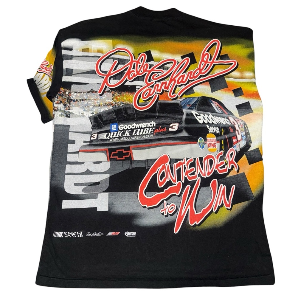 Dale Earnhardt Tough Competitor all over print tshirt Chase Authentics Large vtg - Picture 7 of 11